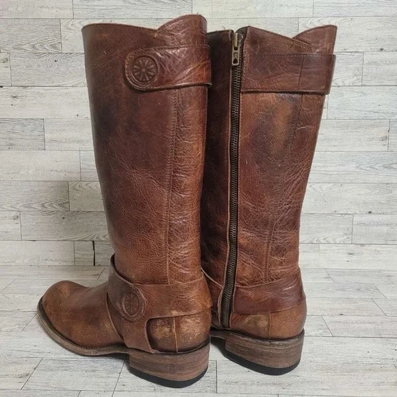 Women’s Old Gringo Palau Western Brown Leather Harness Campus Boots Size 8.5 B - Picture 4 of 12